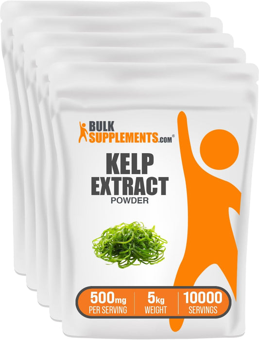 .Com Kelp Extract Powder - Kelp Supplement, Brown Seaweed Extract, Seaweed Powder - Gluten Free, 500Mg per Serving, 1Kg (2.2 Lbs) (Pack of 5)