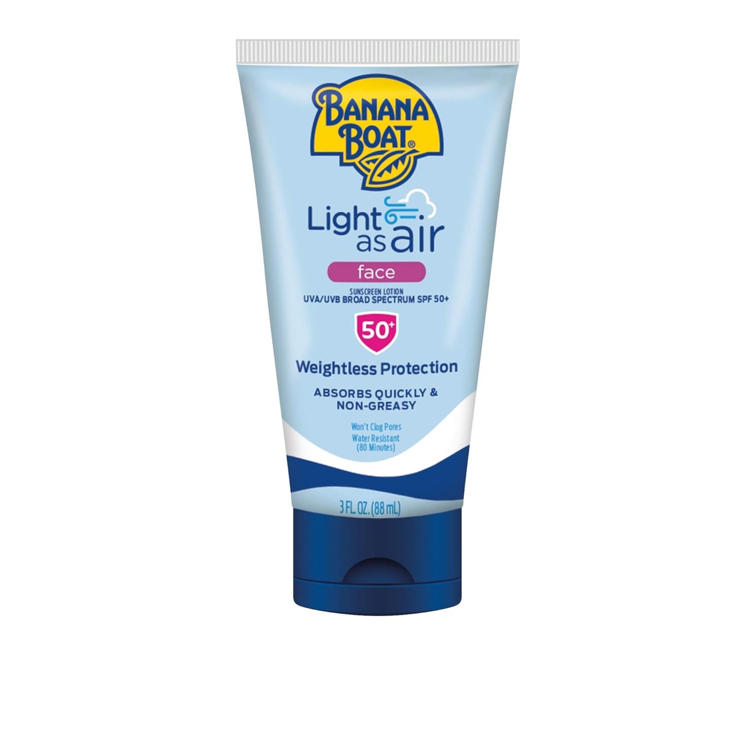 Light as Air Sunscreen Lotion SPF 50 Twin Pack | Lightweight Sunscreen & Light as Air Face Sunscreen Lotion SPF 50, 3Oz | Travel Size Sunscreen