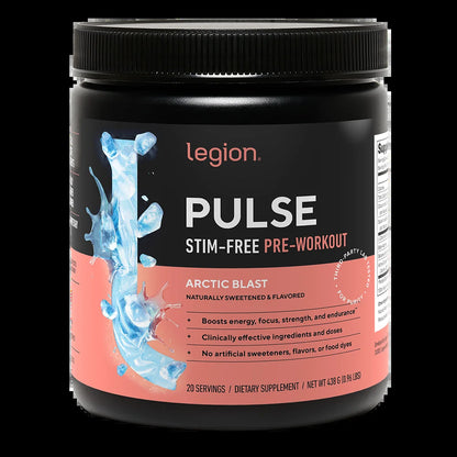 Pulse Natural Pre-Workout Supplement Caffeine-Free Naturally Sweetened and Flavored