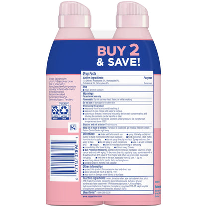 Waterbabies Sunscreen Spray, SPF 50 Baby Sunscreen, 6 Oz, Pack of 2