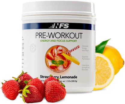 Pre-Workout Powder – Energy, Focus, Strength & Endurance Support for Men & Women – Strawberry Lemonade – 25 Servings