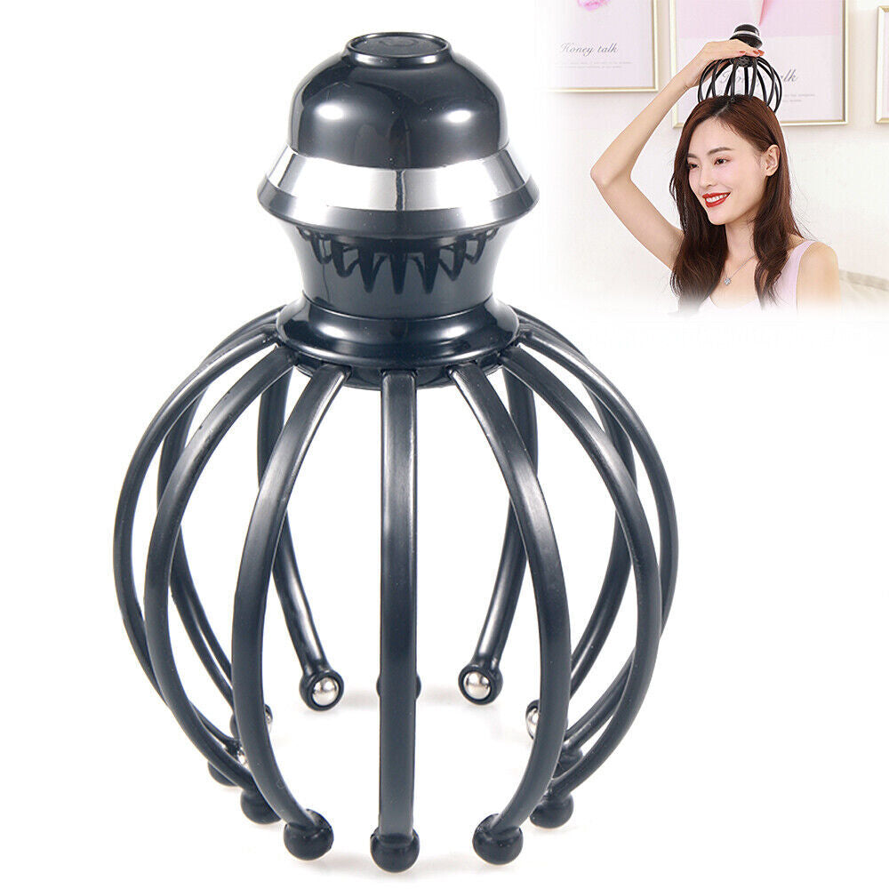 Automatic Electric Scalp Head Massager Relax Calm Stress Octopus Hands-Free New