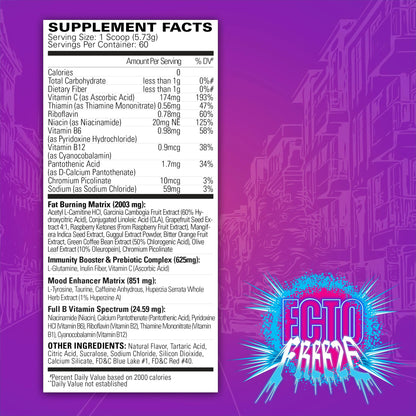 X Ghostbusters Oxyshred Pre Workout Powder Supplement - Preworkout Powder with Acetyl L Carnitine, Energy Boost Drink - Ecto Freeze, 60 Servings