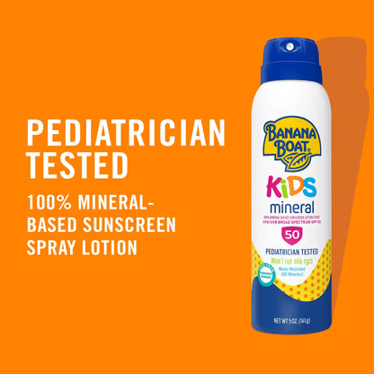Kids Mineral Sunscreen Spray SPF 50, 100% Mineral Spray Sunscreen Kids, Sunblock, 5 Oz