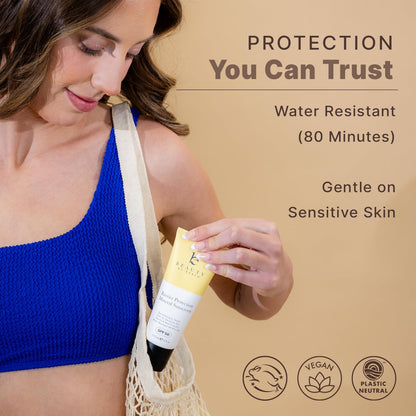 Mineral Body Sunscreen SPF 50 – Non-Nano Zinc Oxide, 80 Min Water Resistant, Made in USA with Organic & Natural Ingredients