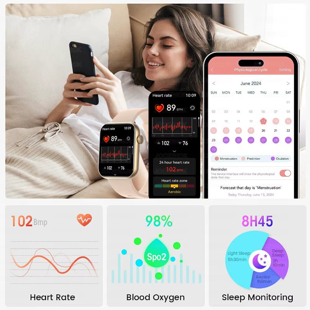 2025 New Bluetooth Call Smart Watch Men Sports Health Band Heart Rate Health Monitoring Waterproof Women Smartwatch