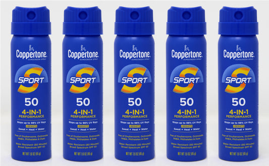 Sport SPF 50 CS Travel Spray, 1.6 Ounce (Pack of 5)