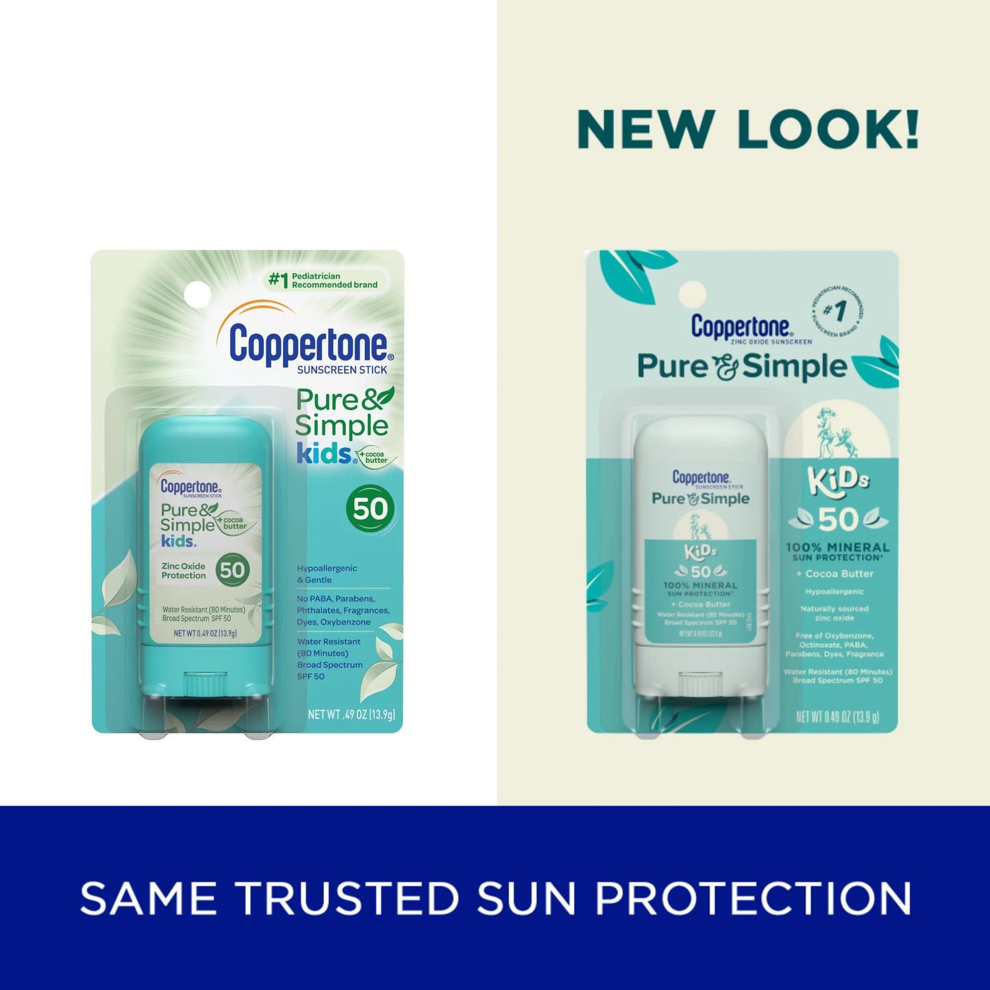 Pure and Simple Re32Sunscreen Stick SPF 50 Zinc Oxide Mineral Sunscreen Stick for Kids Tear Free Water Resistant Broad Spectrum 049 Oz Stick