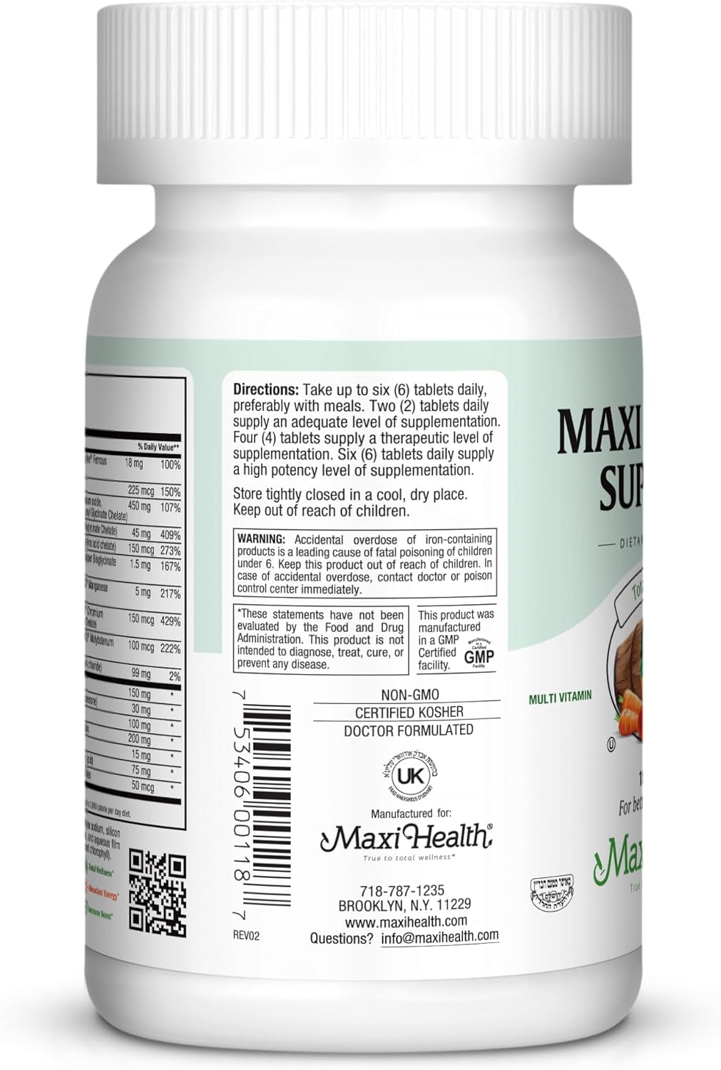 Multivitamin for Men & Women – Supreme High Potency Daily Multi with Minerals, Coq10 & Antioxidants – Energy, Immune Support, Bone, Heart & Wellness – Vitamin A, C, D, E, B12, B6 & Biotin 180 Tablets